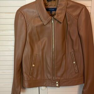Tan leather jacket